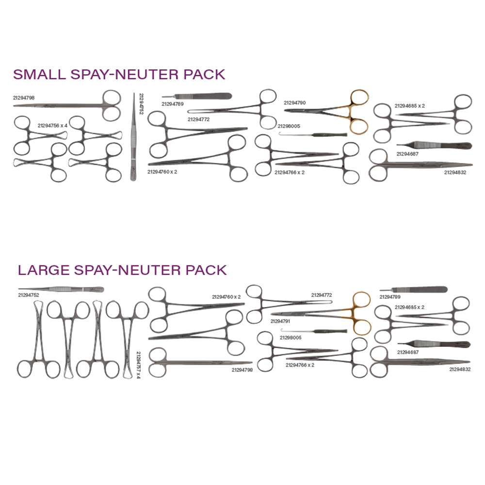 Pivetal Spay Neuter Instrument Packs